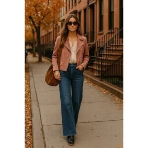 BlankNYC Dusty Rose Suede Moto Jacket  | Boho Luxe | Y2K Coquette Street Style